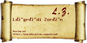 Légrádi Zorán névjegykártya